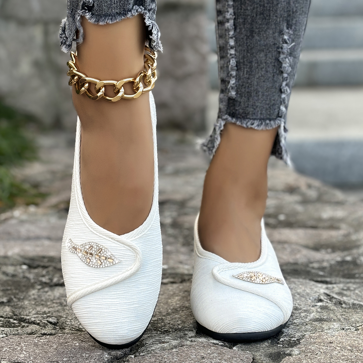 Men'S Shoes Comfort - Women's Elegant Rhinestone Flat Shoes 2025