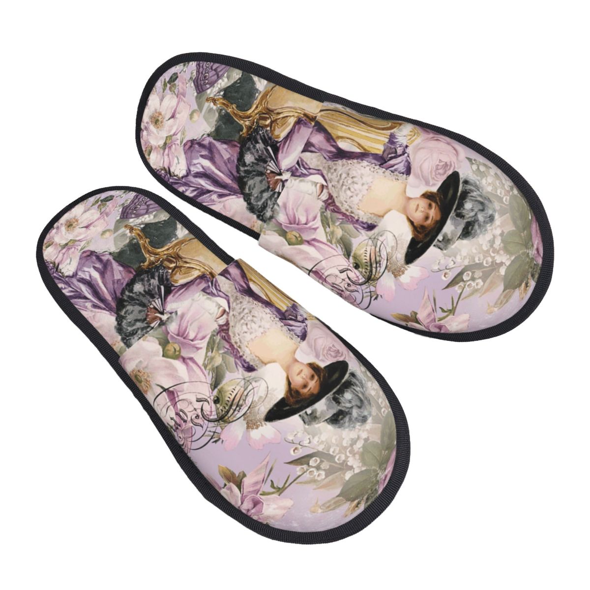Men'S Shoes With Memory Foam - Print Victorian Angel House Slippers Soft
