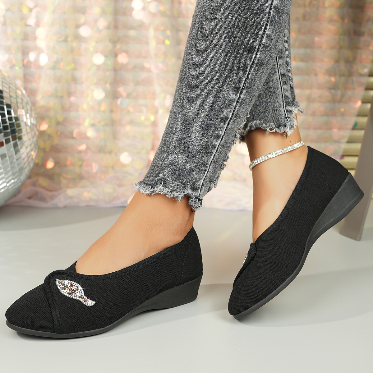 Women's Elegant Rhinestone Fla - Men'S Shoes Comfort บทวิจารณ์และราคา