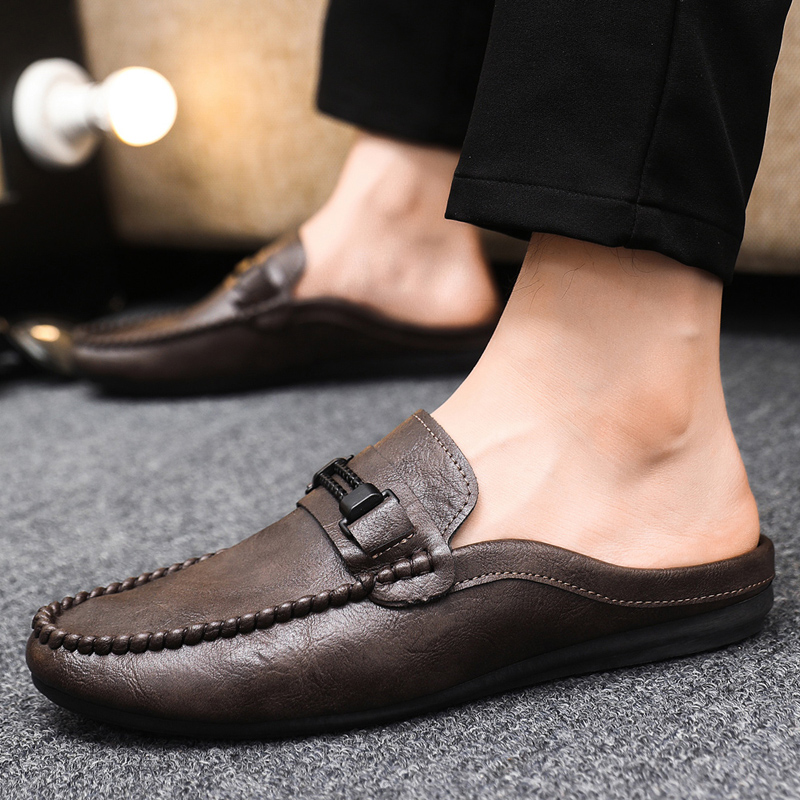 Summer Men Half Slippers Non-s - Men'S Shoes Comfortable Walking บทวิจารณ์และราคา