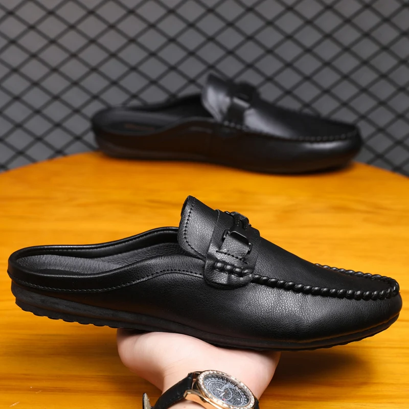 Summer Men Half Slippers Non-s - Men'S Shoes Comfortable Walking บทวิจารณ์และราคา
