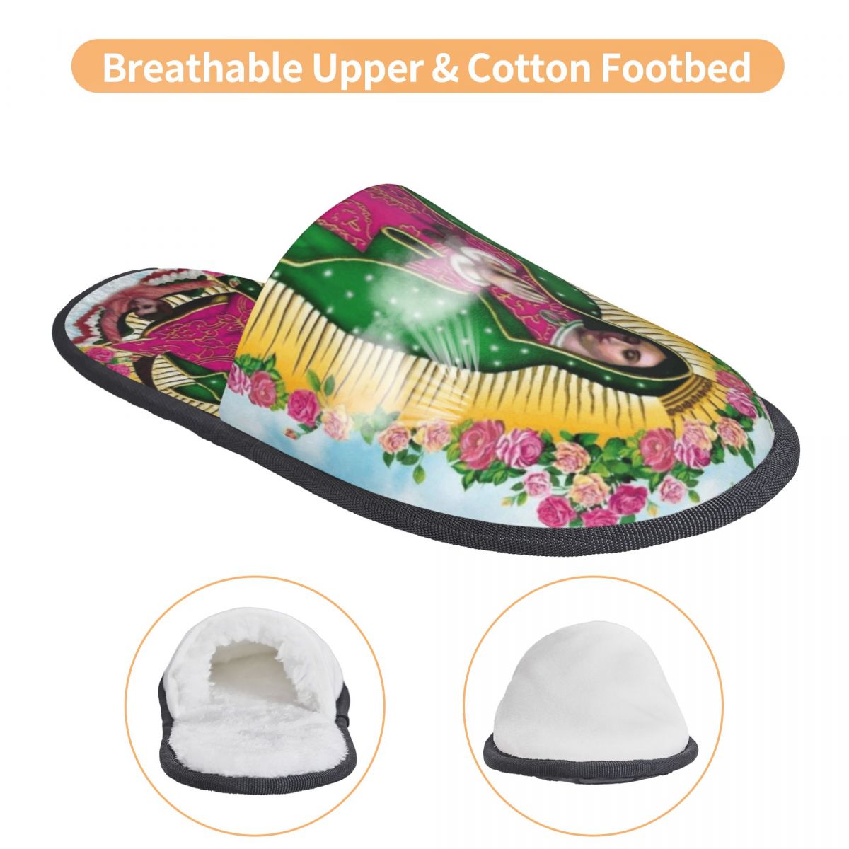 Our Lady Of Guadalupe Mexican  - Men'S Shoes With Memory Foam บทวิจารณ์และราคา