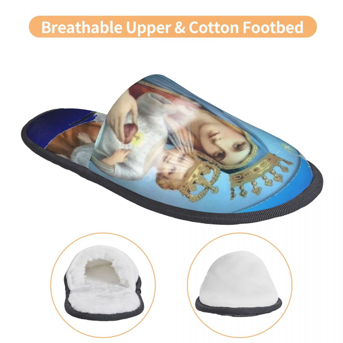 Virgin Mary Comfy Scuff With M - Men'S Shoes With Memory Foam บทวิจารณ์และราคา