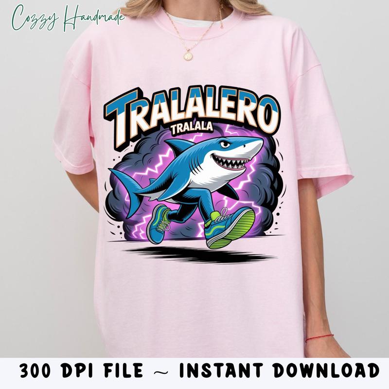Tralalero Tralala Funny Shark  - Men Shoes Png บทวิจารณ์และราคา