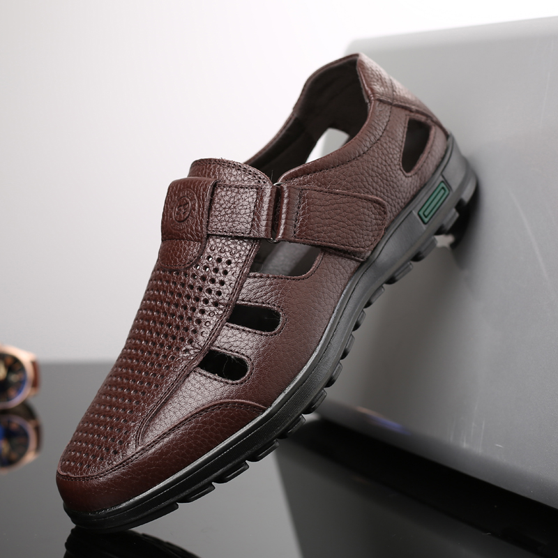 Men's Genuine Leather Sandals  - Men Shoes Eu To Us บทวิจารณ์และราคา