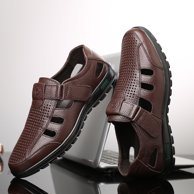 Men's Genuine Leather Sandals  - Men Shoes Eu To Us บทวิจารณ์และราคา