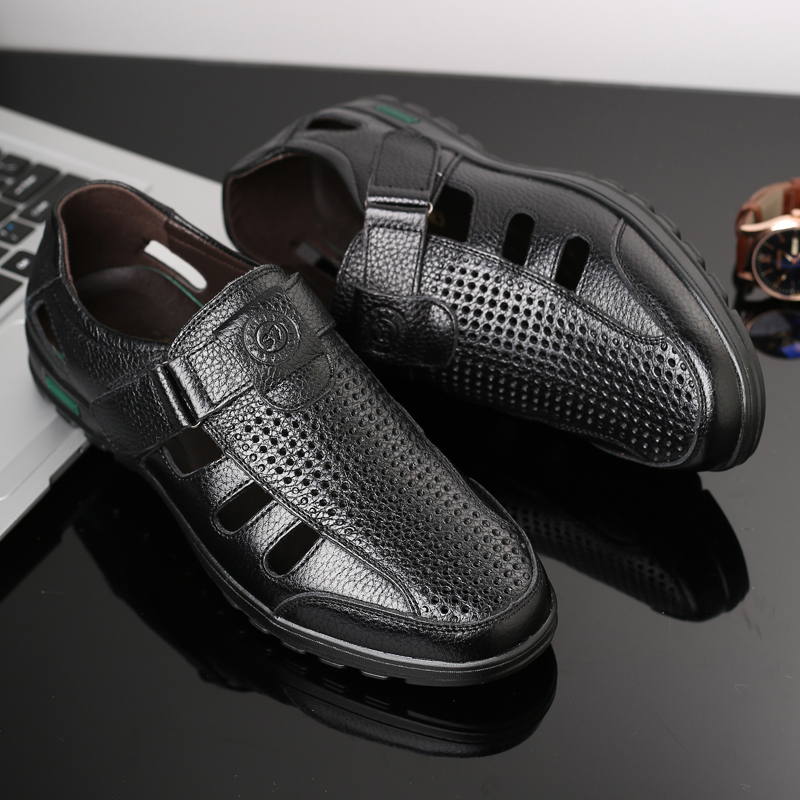 Men's Genuine Leather Sandals  - Men Shoes Eu To Us บทวิจารณ์และราคา