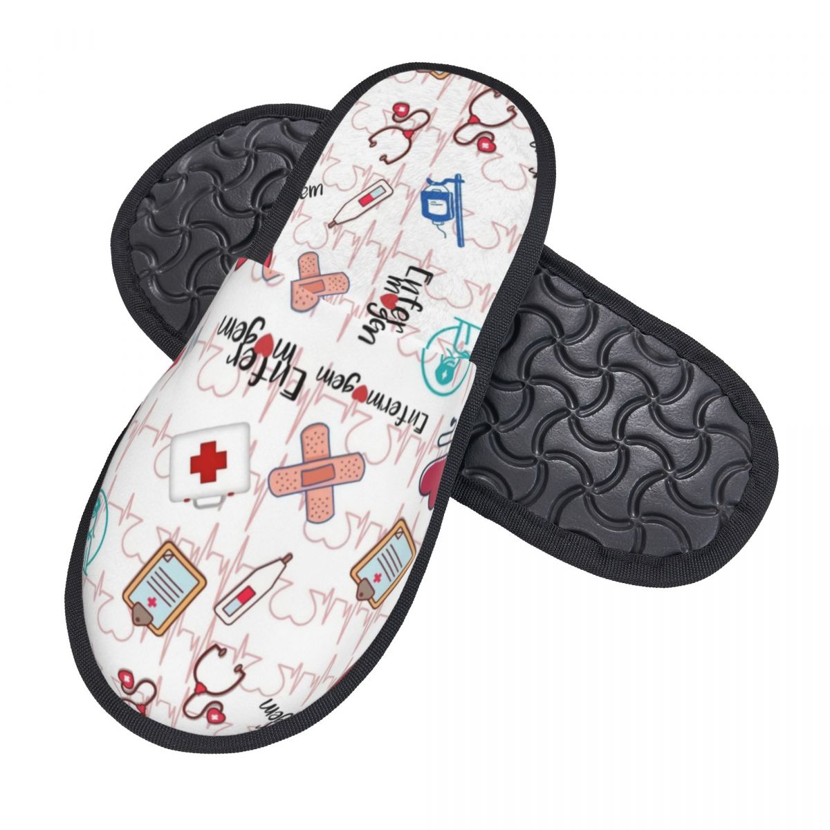 Print Heartbeat And Stethoscop - Men'S Shoes With Memory Foam บทวิจารณ์และราคา